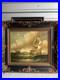 Vintage Oil Painting Tall Ships at Sea Battle Signed by H. Parker