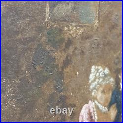 Vintage Oil Painting by O. Erdmann Rococo Aristocratic Salon Scene Signed 1920s