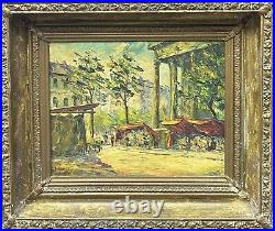 Vintage Oil Painting-madeleine Church & Market Signed Andrea