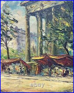 Vintage Oil Painting-madeleine Church & Market Signed Andrea