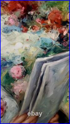 Vintage Oil Painting of A Seated Woman Signed