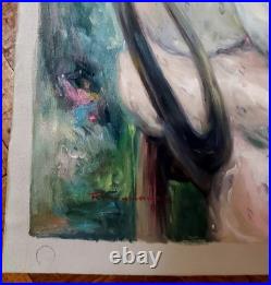Vintage Oil Painting of A Seated Woman Signed