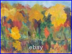 Vintage Oil Painting on Canvas Landscape Signed Deborah Patton Fall Foliage