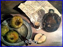 Vintage Oil Painting'still Life' Created In 1950s Magnificent Quality Signed