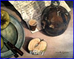 Vintage Oil Painting'still Life' Created In 1950s Magnificent Quality Signed