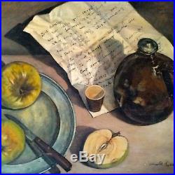 Vintage Oil Painting'still Life' Created In 1950s Magnificent Quality Signed