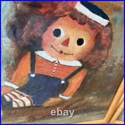 Vintage Oil Paintings Of Raggedy Ann and Andy Both 15x11 Signed NOLA