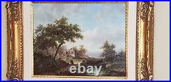 Vintage Oil on Board Landscape Painting by John Wiver