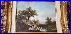 Vintage Oil on Board Landscape Painting by John Wiver