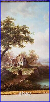 Vintage Oil on Board Landscape Painting by John Wiver