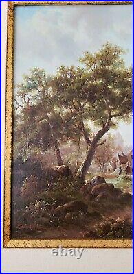 Vintage Oil on Board Landscape Painting by John Wiver