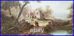 Vintage Oil on Board Landscape Painting by John Wiver