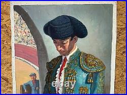Vintage Oil on Canvas Painting Matador From Spain Death of Manolete by Juve