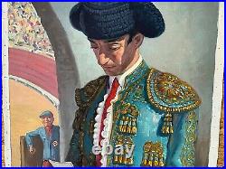 Vintage Oil on Canvas Painting Matador From Spain Death of Manolete by Juve