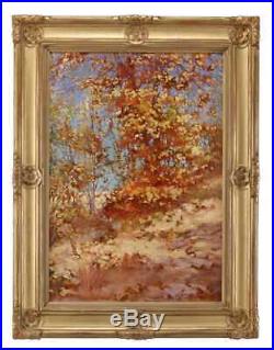 Vintage Oil painting Fall in the Lake Michigan Dunes Joseph Tomanek Indiana