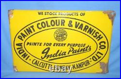 Vintage Old India Paint Color & Varnish Co. Ltd. Ad Porcelain Enamel Sign Board