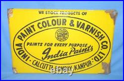 Vintage Old India Paint Color & Varnish Co. Ltd. Ad Porcelain Enamel Sign Board