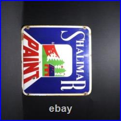 Vintage Old Original Porcelain Enamel Sign Shalimar Paint Shalimar Garden 1950 #