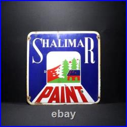 Vintage Old Original Porcelain Enamel Sign Shalimar Paint Shalimar Garden 1950 #