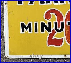 Vintage-Old Painted Metal Sign 20 Minute Customer Parking Tin 4-Color 24x24