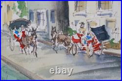 Vintage Old Towne Country Watercolor Painting Signed Michelle Lemay Flesher
