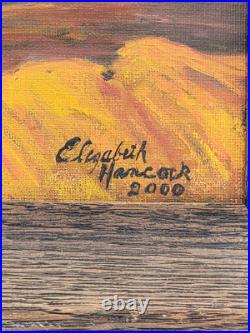 Vintage One Of Kind Hand Painted Oil On Canvas Painting Signed Elizabeth Hancock