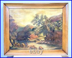 Vintage Or Antique Painting On Canvas And Framed Signed