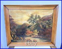 Vintage Or Antique Painting On Canvas And Framed Signed