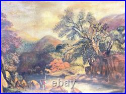 Vintage Or Antique Painting On Canvas And Framed Signed