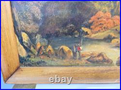 Vintage Or Antique Painting On Canvas And Framed Signed