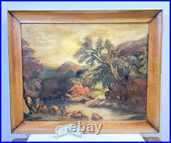 Vintage Or Antique Painting On Canvas And Framed Signed