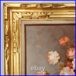 Vintage Orig. Robert Cox Signed Floral Still Life Oil Painting on Canvas Framed