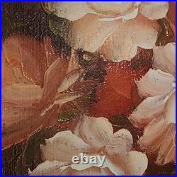 Vintage Orig. Robert Cox Signed Floral Still Life Oil Painting on Canvas Framed