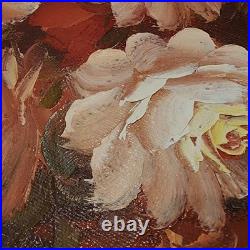 Vintage Orig. Robert Cox Signed Floral Still Life Oil Painting on Canvas Framed