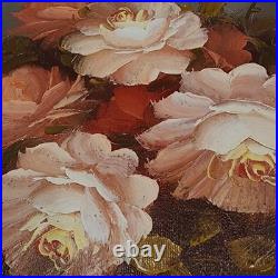 Vintage Orig. Robert Cox Signed Floral Still Life Oil Painting on Canvas Framed