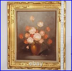 Vintage Orig. Robert Cox Signed Floral Still Life Oil Painting on Canvas Framed