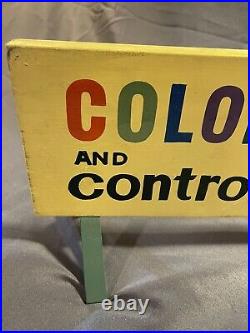 Vintage Original 1960's Period Television Painted Wooden Advertising Sign