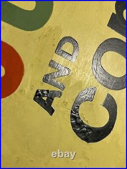 Vintage Original 1960's Period Television Painted Wooden Advertising Sign