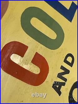 Vintage Original 1960's Period Television Painted Wooden Advertising Sign