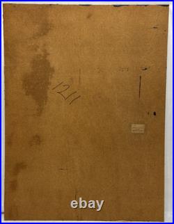 Vintage Original 1969 Forest Fire Landscape Oil Painting Signed Rodriguez 40x30