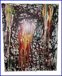 Vintage Original Abstract Colorful Painting On Canvas Signed