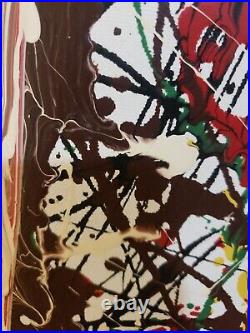 Vintage Original Abstract Colorful Painting On Canvas Signed