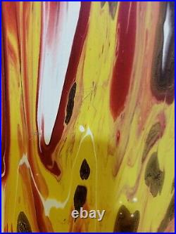 Vintage Original Abstract Colorful Painting On Canvas Signed