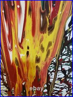 Vintage Original Abstract Colorful Painting On Canvas Signed