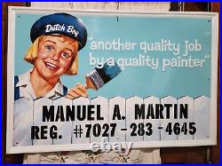 Vintage Original Antique Gas Oil General Store Paint Sign Excellent Condition