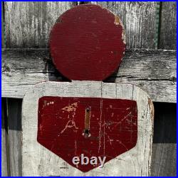 Vintage Original Barber Pole Sign Painted On Wood Antique Old