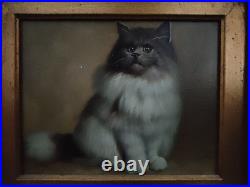 Vintage Original Cat Painting Signed By H. King