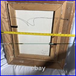 Vintage Original Desert Oil painting Cactus & Mountains SIGNED Desert Landscape