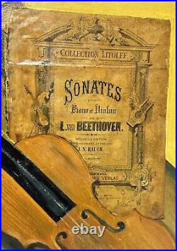 Vintage Original Dr. Seymour Bilfield Oil Painting Signed Violin & Piano Collage