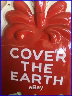 Vintage Original Embossed Sherwin Williams Paint Porcelain Sign Cover The Earth